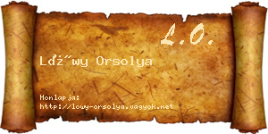Lőwy Orsolya névjegykártya