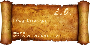 Lőwy Orsolya névjegykártya