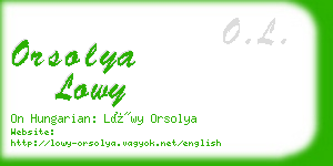 orsolya lowy business card